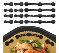 8Pcs Hebilla de Silicona Magnética para Freidora de Aaire, Molde Accesorios Airfryer para Fijar El Papel para Air Fryer y Evitar Que Se Quemen, Que Protegen la Cesta Arañazos (Negro)