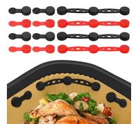 8Pcs Hebilla de Silicona Magnética para Freidora de Aaire, Molde Accesorios Airfryer para Fijar El Papel para Air Fryer y Evitar Que Se Quemen, Que Protegen la Cesta Arañazos (Rojo)