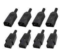 8Pcs IEC 320 C14 Macho Conector y C13 Hembra Conector de alimentación AC 250 V/10 A, Conector alimentación C13, Conectores de Enchufe Macho y Hembra IEC320 C14 C13, Conector IEC C13 Hembra