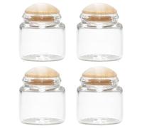 8pcs Jares de vidrio de casa de muñecas Miniatura: 1: 6 y 1:12 Botellas de vidrio a escala Contenedor de alimentos para restaurante de cocina - mini bote vacío con corcho, accesorios de casa muñecas
