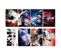 8pcs Jujutsu Kaisen carteles japoneses anime Poster Art Prints para decoración de la pared del hogar Cartel decorativo para la decoración del dormitorio de los niños