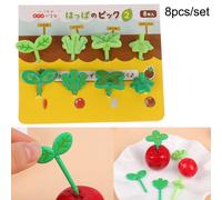 8Pcs Kids Fruit Picks Needle Stick Toothpicks Mini Leaf Shape Fruit Cake Dessert Food Forks Lunch Box Decor Bento Accessories