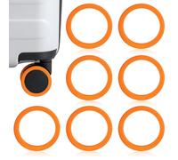 8pcs Luggage Wheel Covers, Soft & Silent Luggage Silicone Protective Wheels Carry On Luggage Wheel Protector Covers for Most Luggage (Orange)
