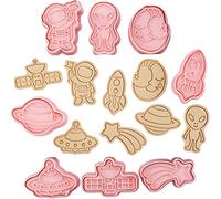8PCS Moldes para Galletas,Astronauta Moldes Galletas Infantiles Cortador de Galletas Animales Bricolaje Fondant Cake Decorating para Decorar Pasteles Fondant Galletas Azúcar Chocolat - Rosado