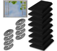 8Pcs Mosquitera para Ventana Autoadhesiva, 130x150 cm Mosquitera Ventana, Mosquitera Ajustable para Ventanas, Pantalla Mosquitera Universal Que Mantiene con 8 Rollos de Cinta Autoadhesiva
