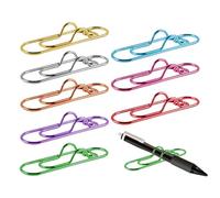 8Pcs Multifunctional Metal Heart Pen Clip - 7x1.9cm Colorful Paperclip Pen Holder For Notebook - Writing Stationery Accessory Clip On Fixer For Journal - Mixed Colors