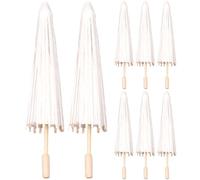 8pcs para paraguas de papel, paraguas de papel blanco de estilo chino clásico de 16 pulgadas, pintura pequeña, párpices decorativos, parasol para la artesanía de boda, la pantalla de arte, accesorios