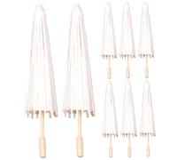 8pcs para paraguas de papel, paraguas de papel blanco de estilo chino clásico de 16 pulgadas pintura pequeña pintura decorativa parasol para boda artesan