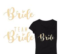8pcs Parches de Transferencia para Team Bride Camisitas Iron-On Transfer de Bride para Despedida Soltera Oro Rosado