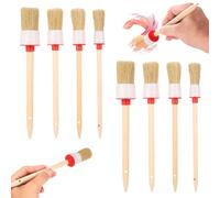 8pcs Pinceles para Pintura Acrílica, Brochas Pintura Set con Mango de Madera, Pinceles Redondos para Decoración, Cepillo de Jabalí Profesional para Acrílicos Barniz Pinturas Artista Paredes techos