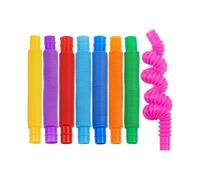 8pcs Pop Tubes Sensory Fidget Toys for Children or Adults, Autism and Special Needs. Reduce Anxiety and Stress