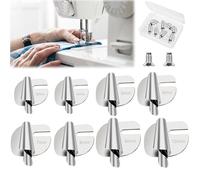 8PCS Prensatelas Maquina Coser,3-10mm Juego Pies Dobladillo Enrollado Costura Universal, Prensatelas de Acero Inoxidable,Pie Presión Dobladillo Enrollado Ancho,Pie Dobladillo Curvo Industrial el Hogar