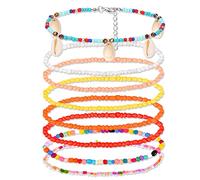8Pcs Pulseras Tobilleras Pulsera Cadena En Capas,Pulsera de Tobillo para Mujer Ajustables Anklets para Verano Joyería de Playa para Pie Boho Colgante Pie De La Cadena Joyería Cumpleaños Regalo,Concha