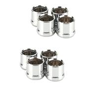 8pcs Rhodium Plated Rca Shielding Jack Socket Protect Cover, Silver
