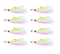 8pcs señuelo de pesca cebo con ciervo para cabeza de pelo ganchos 7g a 85g antibottom para múltiples técnicas de pesca en agua dulce y salada (E)