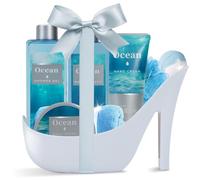8PCS Set de Regalo de Baño y Cuidado Corporal para Mujeres, Océano Regalos de Spa de Lujo con Baño de Burbujas, Gel de Ducha y Más para Novia, Amiga, Mamá, Navidad, Aniversario, Cumpleaños