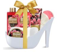 8PCS Set de Regalo de Baño y Cuidado Corporal para Mujeres, Rosa Regalos de Spa de Lujo con Baño de Burbujas, Gel de Ducha y Más para Novia, Amiga, Mamá, Navidad, Aniversario, Cumpleaños