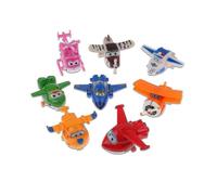 8pcs Set Tv Animation Super Wings Transforming Plane Mini Characters Kid Toys