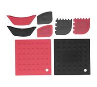 8Pcs Silicone Pot Holder Scraper Pan Handle Kit, Heat Resistant Kitchen Tools Set, Flexible Dishwasher Safe Cooking Utensils with Anti Scalding Protection for Home Stovetop Use