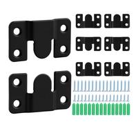 8Pcs Soportes De Montaje Empotrados,Soportes De Ganchos De Marco De Fotos Entrelazados,marco De Montaje En Pared,gancho De Acero Inoxidable Para Muebles Con 32 Tornillos Negro
