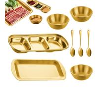 8PCS Stainless Steel Sauce Dish Set - Multi Purpose Condiment Bowls With Mixing Spoons Reusable Metal Serving Cups For Dipping Sauces DIY Face Mixing Beauty Salon Nail Studio And Home Kitchen Use