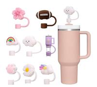 8pcs Tapas de Pajitas para Cup, 10mm a Prueba de Polvo Tapas de Pajitas de Silicona, Pajitas Reutilizables Tapa Consejos para 40/30 Oz Vaso Accesorios stanley accesorios(8PCS mezcla de colores)