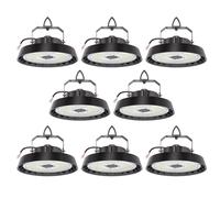 8pcs UFO LED Lámpara Alta Bahía 300W 51000lm, Focos LED Industrial 5000K Blanco Frío, 90° Angle Taller Lámpara, IP65 Impermeable UFO Highbay lamp para Garaje/Fábrica/Almacén/Estadios Deportivos