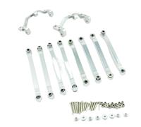 8pcs Varillas de tirón de chasis metálico Varilla de Enlace de Enlace Compatible con MN D91 D96 D99 D99S MN90 1/12 RC Car Universal Fit Piezas de actualización(Silver with Seat)