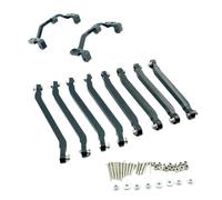 8pcs Varillas de tirón de chasis metálico Varilla de Enlace de Enlace Compatible con MN D91 D96 D99 D99S MN90 1/12 RC Car Universal Fit Piezas de actualización(Black with Seat)