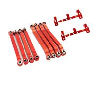 8pcs Varillas de tirón de chasis metálico Varilla de Enlace de Enlace Compatible con MN D91 D96 D99 D99S MN90 1/12 RC Car Universal Fit Piezas de actualización(Red with Seat)