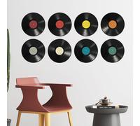 8PCS vinilo Pegatinas de pared Mural Mural Salón Dormitorio Bar estilo aleatorio Cafetería Interior CD de pared Decoración del hogar