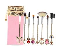 8piece Sailor Moon Cepillo Del Maquillaje Del Kit De Cerda Suave Del Maquillaje Fundación Cepillos Del Maquillaje Del Polvo Blush Brocha Mágica Cosmética Herramienta Con Pink Bolsa