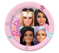 Amscan Platos de papel Barbie Sweet Life – Con licencia oficial, rosa, 23 cm, pack de 8