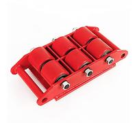 8T Transpaleta manual 6 roles ruedas carro para carro de patines de 360 ° carro de acero con ruedas de manipulación (rojo)