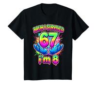 8th Birthday Boys I Survived 6 7 Now Im 8 Funny Bruh Meme Camiseta