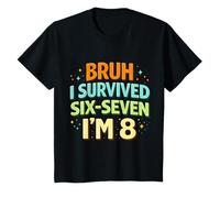8th Birthday Boys I Survived 6 7 Now Im 8 Funny Bruh Meme Camiseta