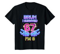 8th Birthday Boys I Survived 6 7 Now Im 8 Funny Bruh Meme Camiseta