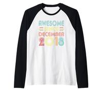 8th Birthday Idea Awesome Since December 2018 8 Years Old Camiseta Manga Raglan