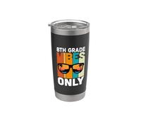 8th Grade Students Vintage Vibes Only Back To School Vaso térmico de acero inoxidable de doble pared