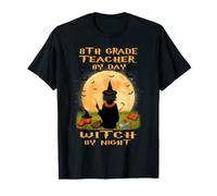 8th Grade Teacher by Day Witch by Night Halloween Costume Camiseta