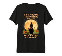 8th Grade Teacher by Day Witch by Night Halloween Costume Camiseta Premium