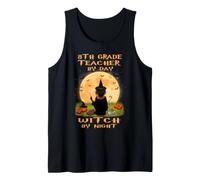 8th Grade Teacher by Day Witch by Night Halloween Costume Camiseta sin Mangas