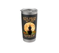 8th Grade Teacher By Day Witch By Night Halloween Costume Vaso térmico de acero inoxidable de doble pared
