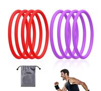 8uds Bandas Soporte Tendón Rotuliano, Banda Rótula Silicone Estabilizador con Bolsa Almacenamiento Rodillera Elástica Patela para Hombres Mujeres Carrera Fútbol Senderismo y Deportes (Rojo, Morado)