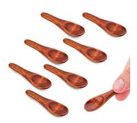 8uds Cucharas Pequeñas de Madera, 6cm Mini Cucharas para Condimentos Cucharaditas de Madera Pequeña Cuchara para Sal Mango Corto Utensilios para Servir de Madera para Salsas Sal Dips Miel Café