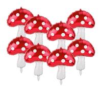 8uds Globos de Hongos, Globos con Forma de Hongo Rojos y Blancos Divertidas Decoraciones de Cumpleaños con Temática de Bosque para Fiestas Al Aire Libre Baby Shower y Celebraciones