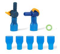 8uds Válvula Boquilla con 2 Conector de Manguera Rectos y en Ángulo para Camelbak, Bite Valve Incluye Junta Tórica de Tubo para Hidratación de Mochila de Vejiga Depósito Agua (Azul Brillante)