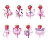 8x Etiquetas de chupetes de mariposa | Tarjetas de embalaje coloridas para decoración de dulces | Suministros de arte divertidos para fiestas de cumpleaños, eventos para y emb