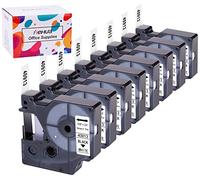 8x Hehua 40913 S0720680 Cinta de Etiquetas Compatible para Dymo D1 9mm x 7m