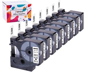 8x Hehua 40913 S0720680 Cinta de Etiquetas Compatible para Dymo D1 9mm x 7m | a40913 Negro sobre Blanco, para LabelManager 160 Executive 640CB 210D 260P 360D LabelWriter 400 450 Duo LabelPoint 150 250